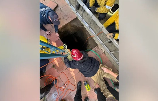 Fontana Mother Rescued from 25-Foot-Deep Sinkhole by San Bernardino County Firefighters