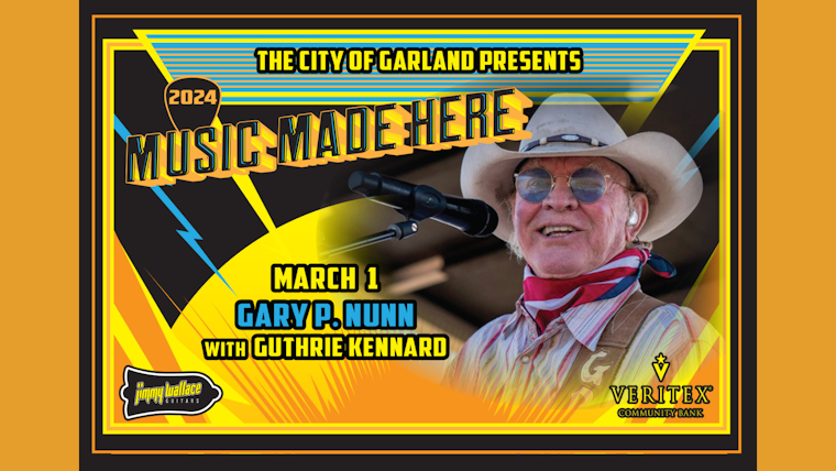 Garland to Host Free Concert Featuring Texas Country Legend Gary P. Nunn This Friday