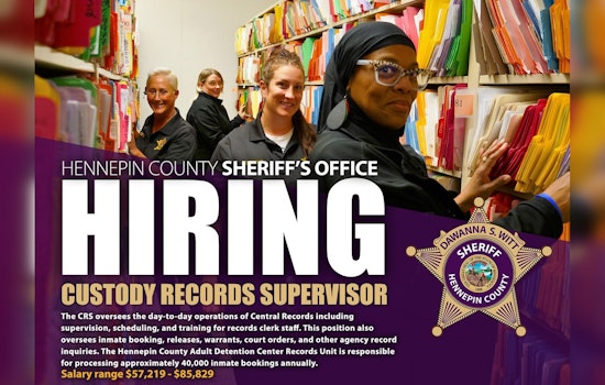 Hennepin County Sheriff's Office Seeks Custody Records Supervisor for Downtown Minneapolis Duties