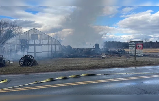 Historic Red Fire Farm in Granby Engulfed by Devastating Blaze, Community Rallies with Firefighters