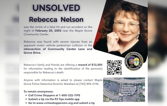 Maple Grove Police Renew Plea for Tips in 2003 Fatal Hit and Run, $12,500 Reward Offered