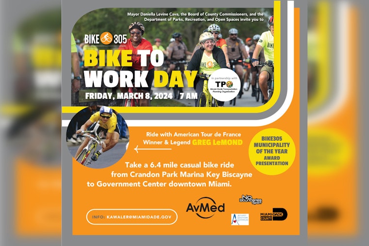 Mayor Daniella Levine Cava and Cycling Icon Greg LeMond Lead Miami-Dade's 11th Bike to Work Day