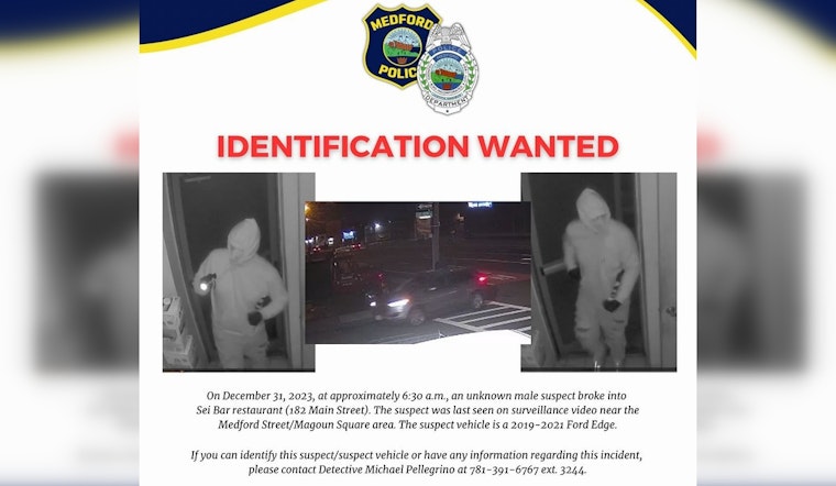 Medford Police Seek Public's Help to Identify Suspect in New Year's Eve Sei Bar Break-In