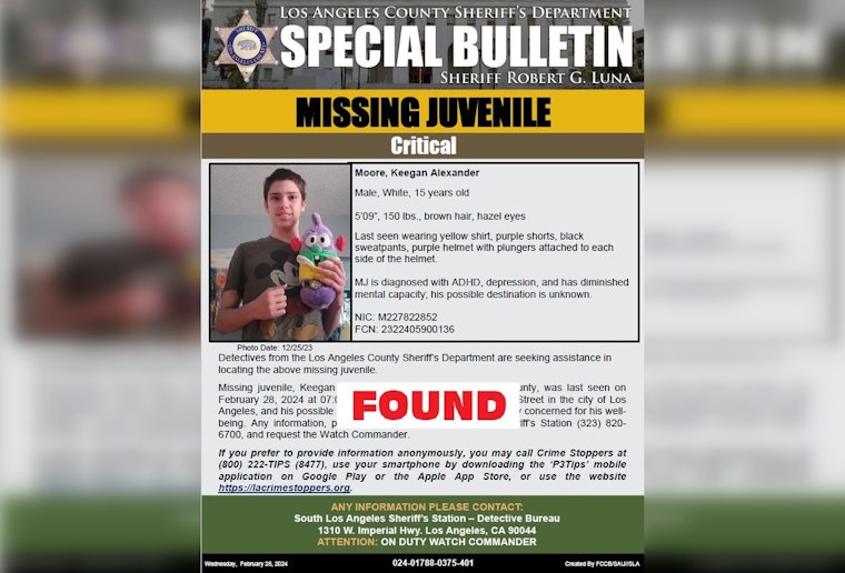 Missing Los Angeles Teen Keegan Alexander Moore Found Safe; Community and Authorities Breathe Sigh of Relief