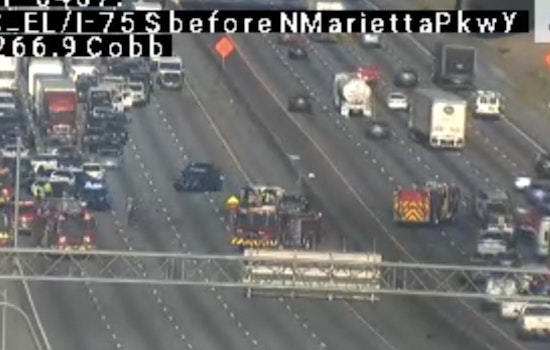 Multi-Vehicle Crash Cleared on I-75 South in Cobb County, Marietta Police Investigate Pileup