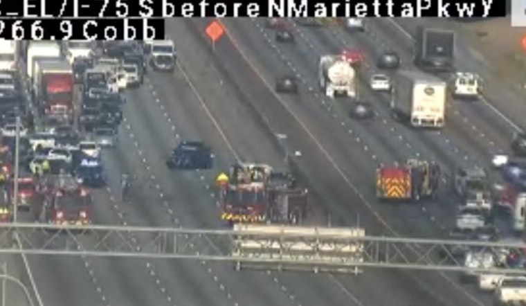 Multi-Vehicle Crash Cleared on I-75 South in Cobb County, Marietta Police Investigate Pileup