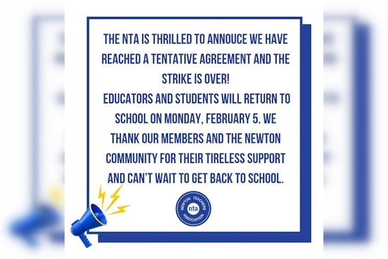 Newton Teachers Strike Ends, Classes to Resume Monday with New Contract Awaiting Ratification