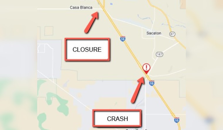 One Dead, Two Injured in I-10 Crash Near Casa Grande, Arizona, Traffic Redirected Amid Investigation