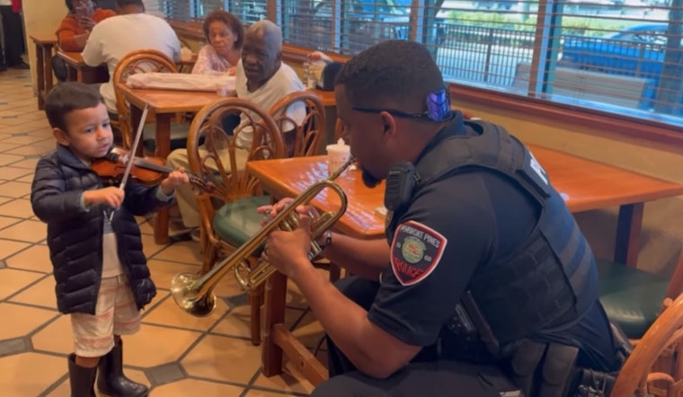 Pembroke Pines Police Officer and 4-Year-Old Violin Prodigy Delight Locals with Street Duet
