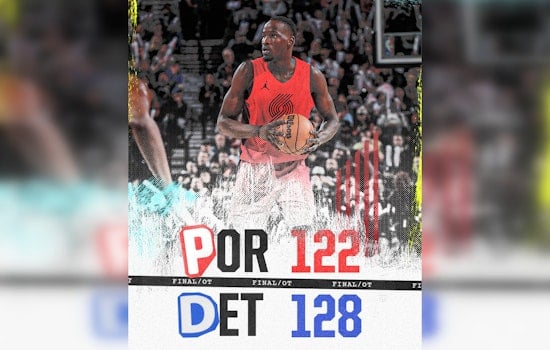 Pistons Overcome 23-Point Deficit for Overtime Victory Against Injury-Stricken Blazers