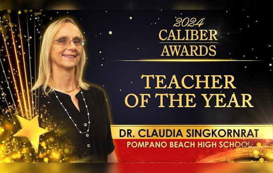 Pompano Beach High's Dr. Claudia Singkornrat Named Broward Teacher of the Year at Caliber Awards