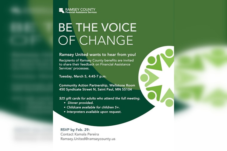 Ramsey County Invites Financial Assistance Recipients to Voice Concerns at Community Engagement Event