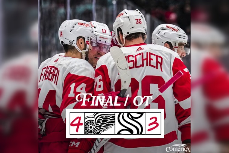 Red Wings Edge Out Kraken in OT Thriller, Chiarot Scores Decisive Goal Securing Playoff Position