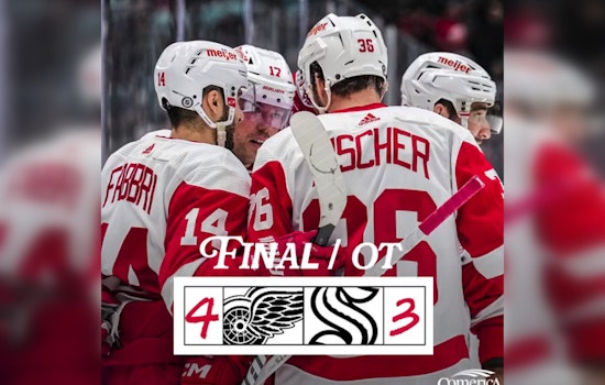Red Wings Edge Out Kraken in OT Thriller, Chiarot Scores Decisive Goal Securing Playoff Position