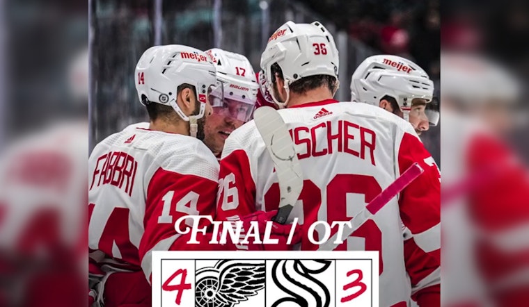 Red Wings Edge Out Kraken in OT Thriller, Chiarot Scores Decisive Goal Securing Playoff Position