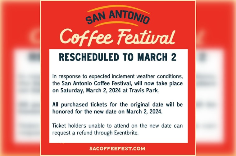 San Antonio Coffee Festival Rescheduled to March 2 Due to Stormy Weather