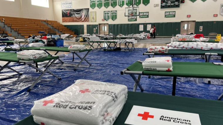 San Diego's Balboa Park Municipal Gym Opens as New Shelter for Flood Victims