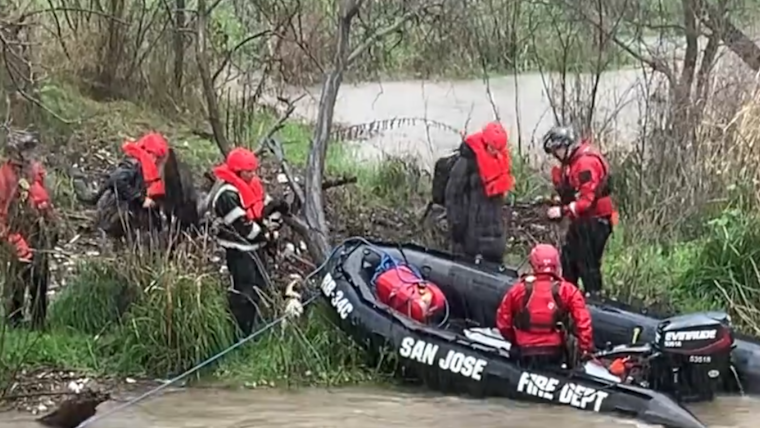 VIDEO: San Jose Firefighters Heroically Save People and Pets from Rising Guadalupe River Floodwaters