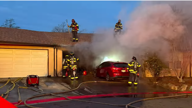 VIDEO: Santa Rosa Firefighters Quell Vehicle Fire Near Home, Preventing Major Disaster