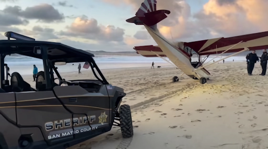 Small Plane Stolen from Palo Alto Found on Half Moon Bay Beach; Miami Man Arrested