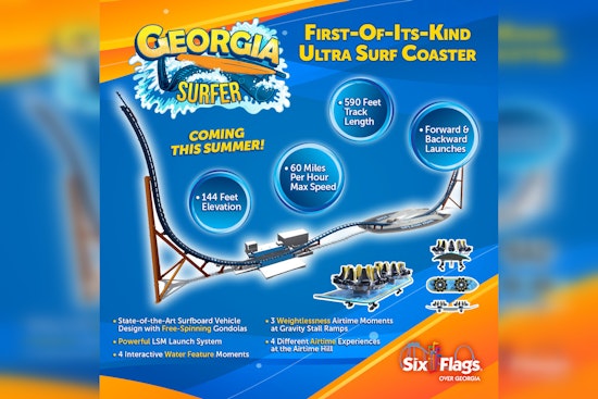 Splash Meets Speed, Six Flags Over Georgia's "Georgia Surfer" Set to Revolutionize Coaster Thrills