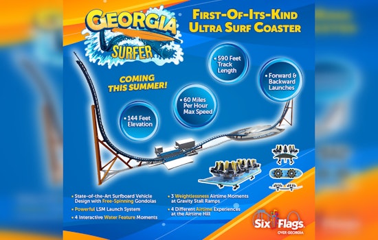 Splash Meets Speed, Six Flags Over Georgia's "Georgia Surfer" Set to Revolutionize Coaster Thrills