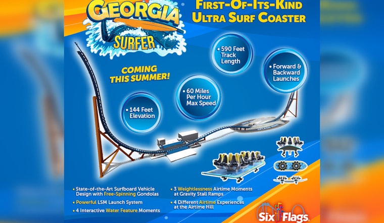 Splash Meets Speed, Six Flags Over Georgia's "Georgia Surfer" Set to Revolutionize Coaster Thrills