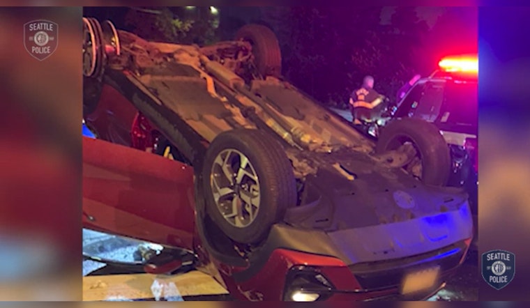 Stolen Car Flips in Seattle, Three Juveniles Accused of Auto Theft and Weapon Charges