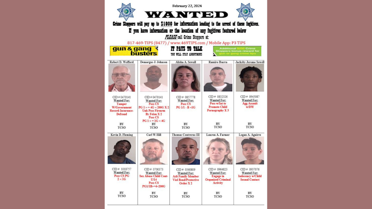 Tarrant County Rallies Citizens with $1000 Reward for Tips on Fugitives