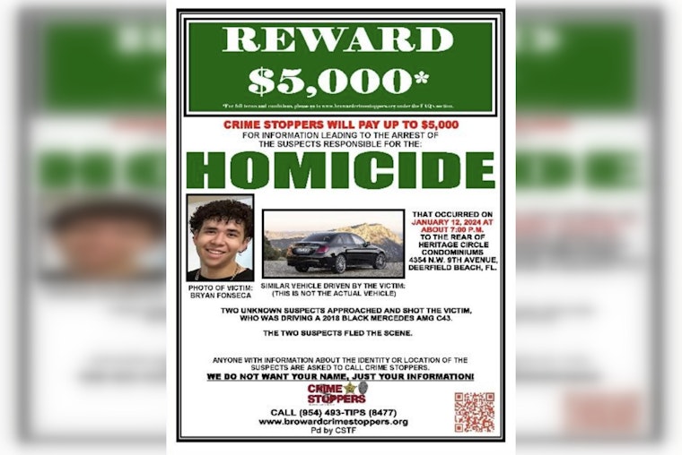 Teenager from Coral Springs Killed by Gunshot Before Crashing into Tree in Deerfield Beach
