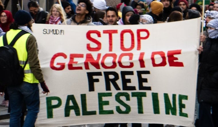 Texans Rally at State Capitol to Demand End to Israel-Hamas Conflict