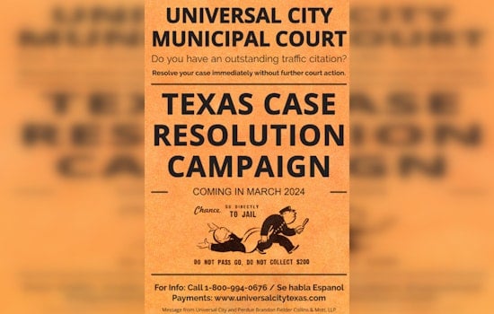 Universal City Municipal Court Offers Warrant Resolution Campaign to Address Class C Cases