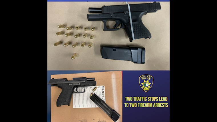 Vallejo PD Apprehends Two Drivers With Loaded Guns in Traffic Stops During January Crackdown