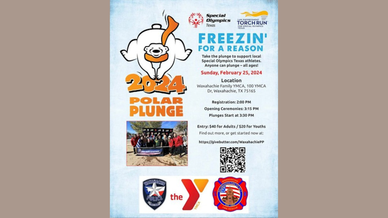 Waxahachie Police Partner with Special Olympics for Polar Plunge Fundraiser at YMCA Pool