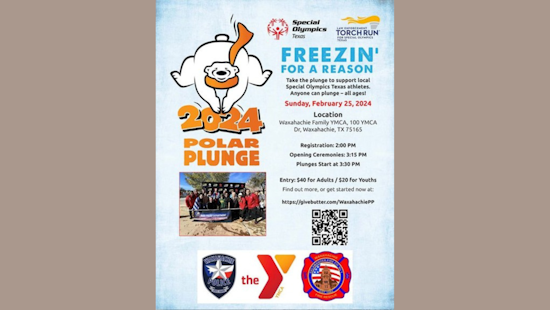 Waxahachie Police Partner with Special Olympics for Polar Plunge Fundraiser at YMCA Pool