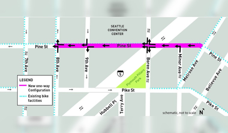 Pine St in Seattle Shifts to One-Way, Boosting Pedestrian and Cyclist Safety
