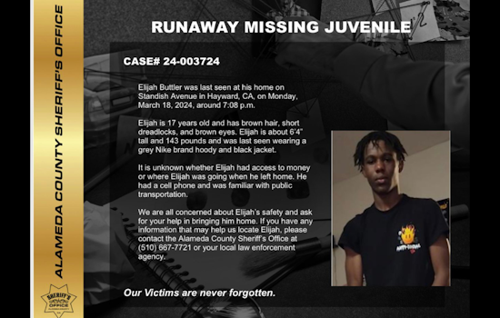 Alameda County Sheriff’s Office Seeks Public Assistance in Search for Missing Hayward Teen
