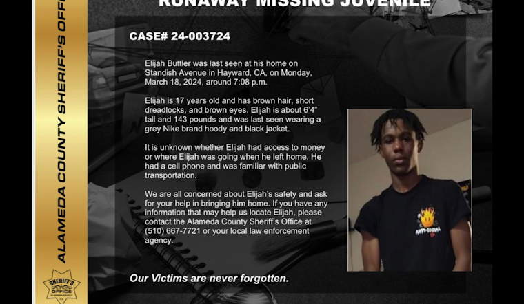 Alameda County Sheriff’s Office Seeks Public Assistance in Search for Missing Hayward Teen