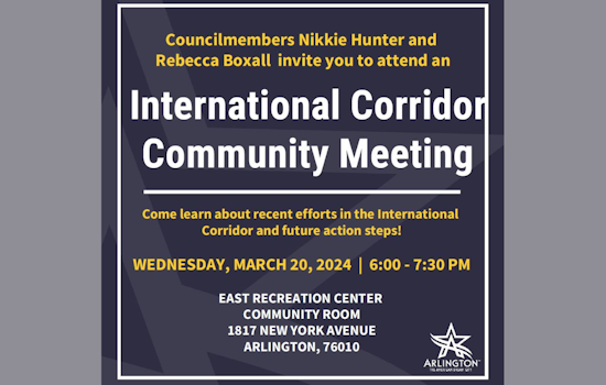 Arlington Citizens Called to Influence International Corridor's Future at Council-Led Meeting