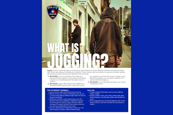 Arlington Police Alert Public to Rising 'Jugging' Crime Trend Post-Banking