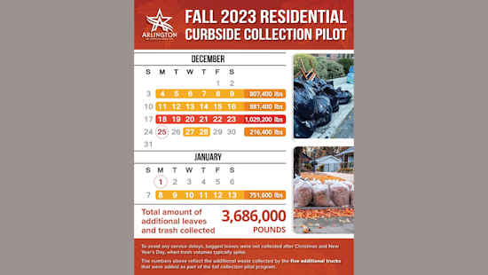 Arlington Sees Leaf Collection Soar as New Door-to-Door Service Triples Yard Waste Pickup