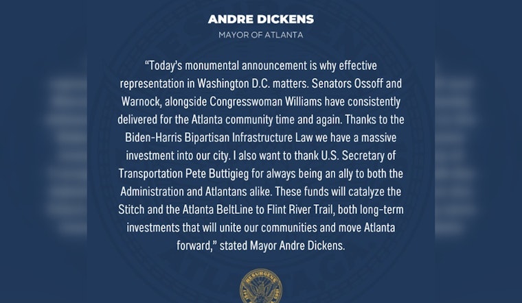 Atlanta's "The Stitch" Project Secures Over $157 Million Federal Grant to Green the Urban Core