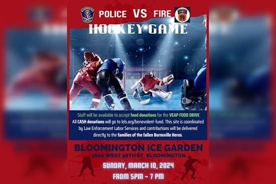 Bloomington's Civic Servants to Hit the Ice in Annual Police vs Fire Charity Hockey Showdown