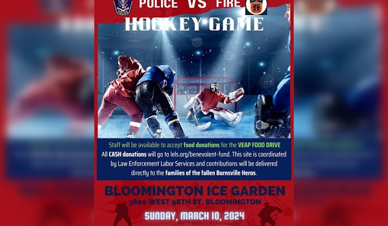 Bloomington's Civic Servants to Hit the Ice in Annual Police vs Fire Charity Hockey Showdown