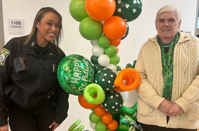 Boston Police Join Mayor's Office for St. Patrick's Eve Festivities with Seniors at Curly Community Center