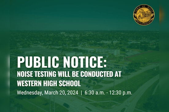 Broward County's Western High to Conduct Alarm System Sound Tests, Residents Warned of Noise Disruption