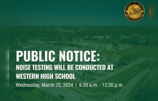 Broward County's Western High to Conduct Alarm System Sound Tests, Residents Warned of Noise Disruption