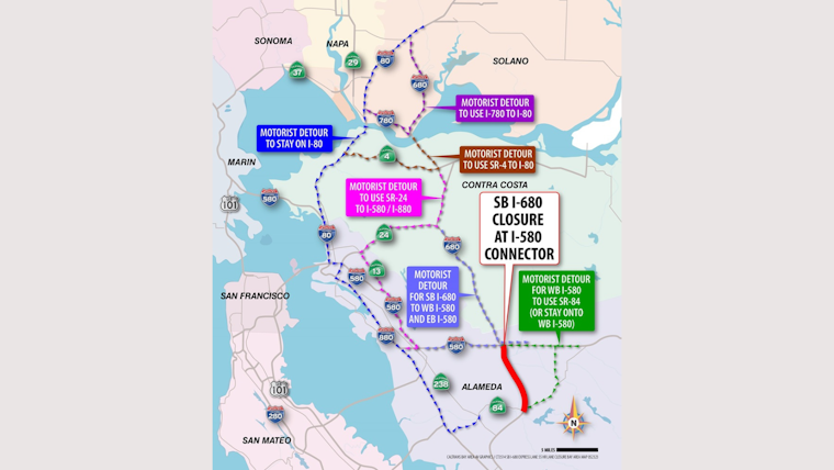 Caltrans Announces Full Closure of Southbound I-680 in Pleasanton for Major Roadworks March 15-18