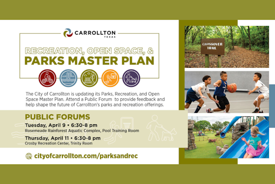 Carrollton Seeks Public Input on Parks' Future, First Forum at Rosemeade Rainforest on April 9
