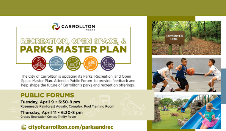 Carrollton Seeks Public Input on Parks' Future, First Forum at Rosemeade Rainforest on April 9